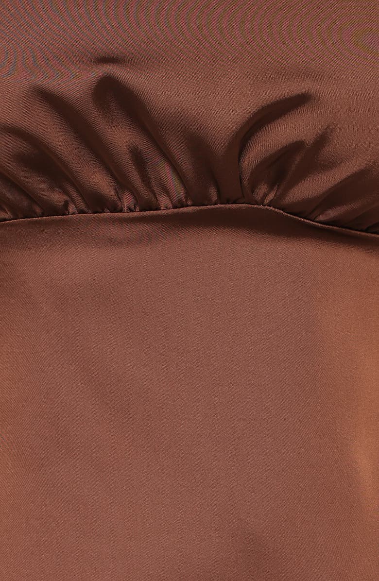Petal & Pup Wynn Strappy Cowl Back Satin Top, Alternate, color, Chocolate