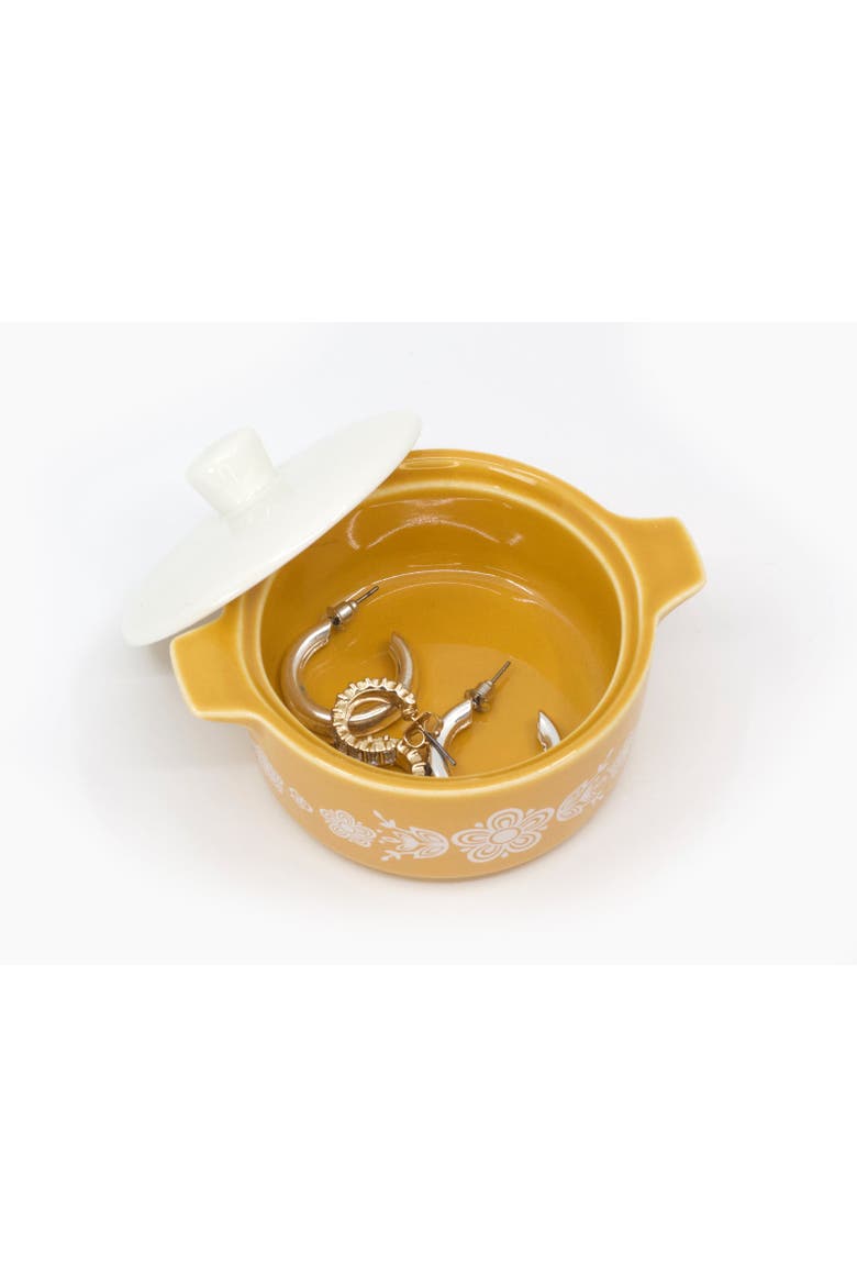 Pyrex-Inspired Casserole Ceramic Trinket Box, Alternate, color, Butterfly Gold
