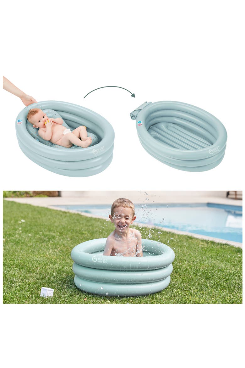 Inflatable Travel Baby Bathtub & Paddling Pool, Alternate, color, AQUA DOTS
