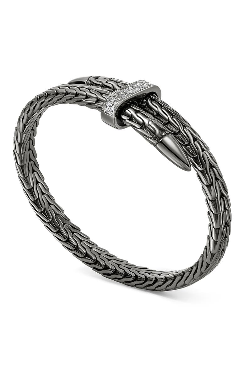 Spear Flex Cuff, Diamonds, 5.5mm, Alternate, color, SILVER