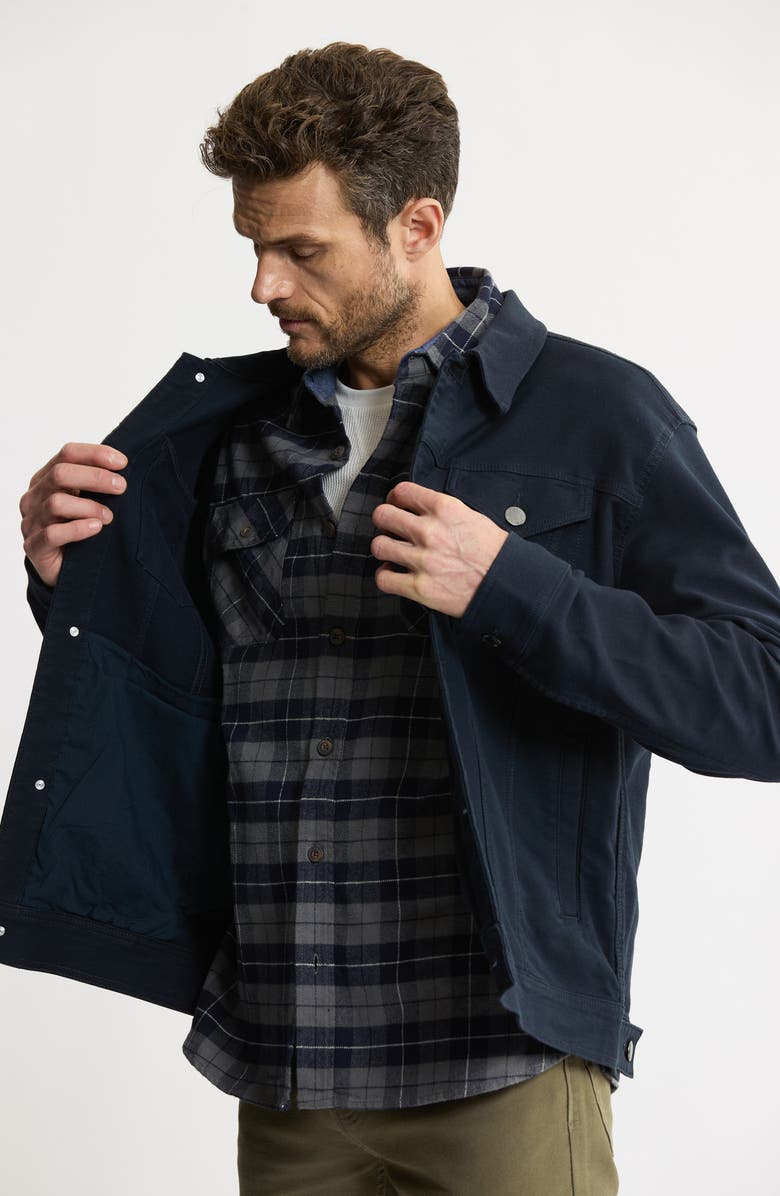 JACHS Stretch Cotton Trucker Jacket, Alternate, color, Navy