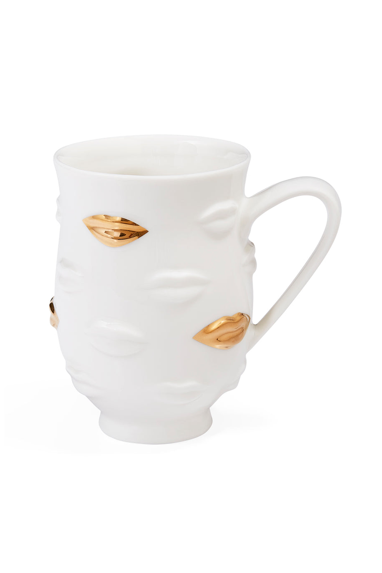 Gilded Gala Mug, Main, color, White / Gold