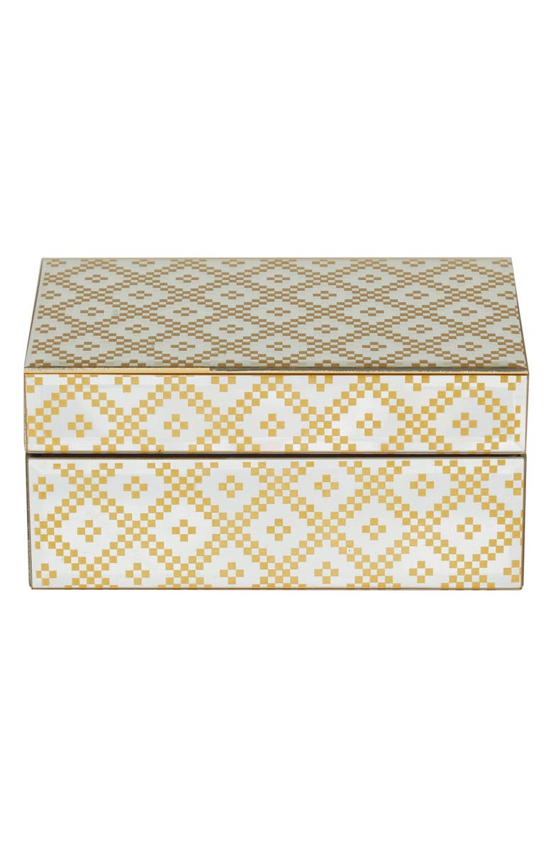 VIVIAN LUNE HOME Gold Glass Geometric Box with Glass Sides - Set of 2, Alternate, color,