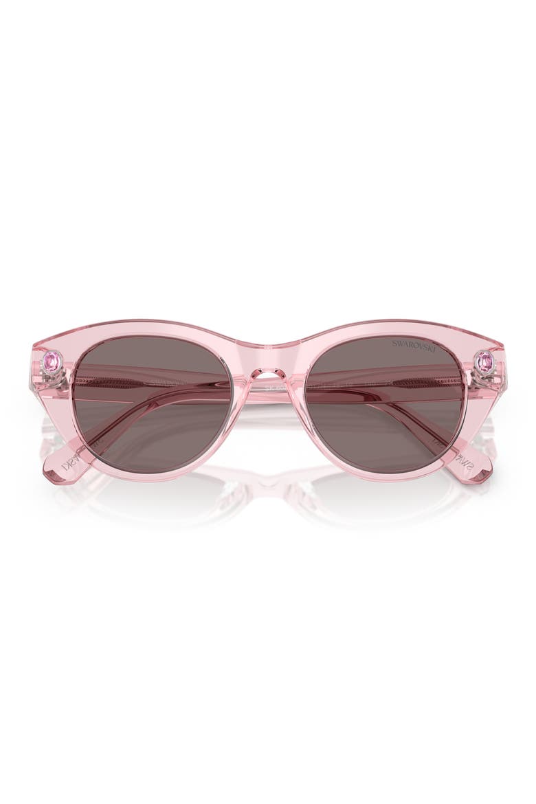 48mm Round Sunglasses, Alternate, color, TRANSPARENT PINK