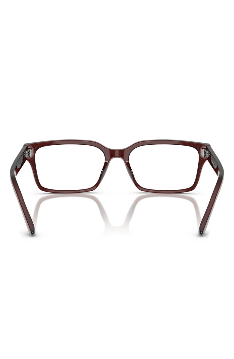 Emporio Armani 55mm Rectangle Optical Glasses, Alternate, color, Transparent Brown / Demo Lens