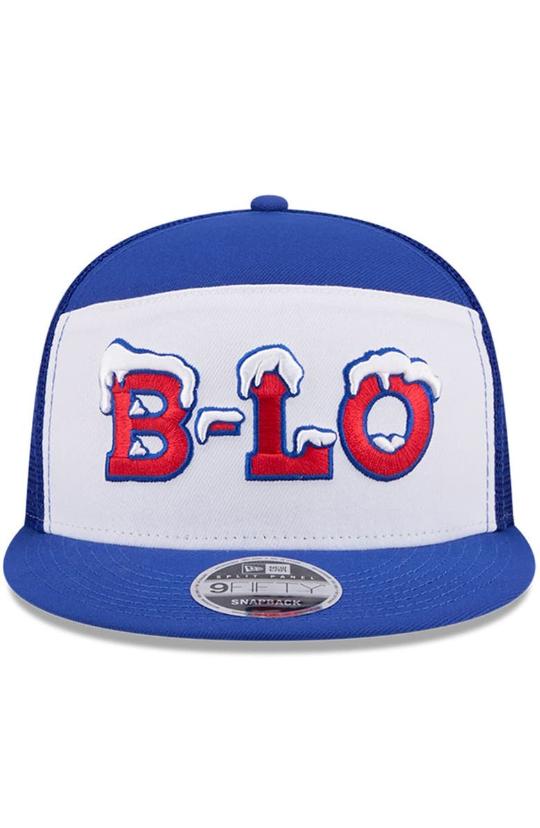New Era Men's New Era White/Royal Buffalo Bills 2025 Rivalries Collection Team Split Panel 9FIFTY Snapback Hat, Alternate, color, White