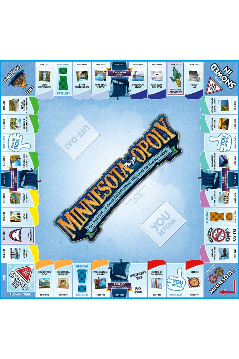 Minnesotaopoly Monopoly Board Game, Alternate, color, Multicolored