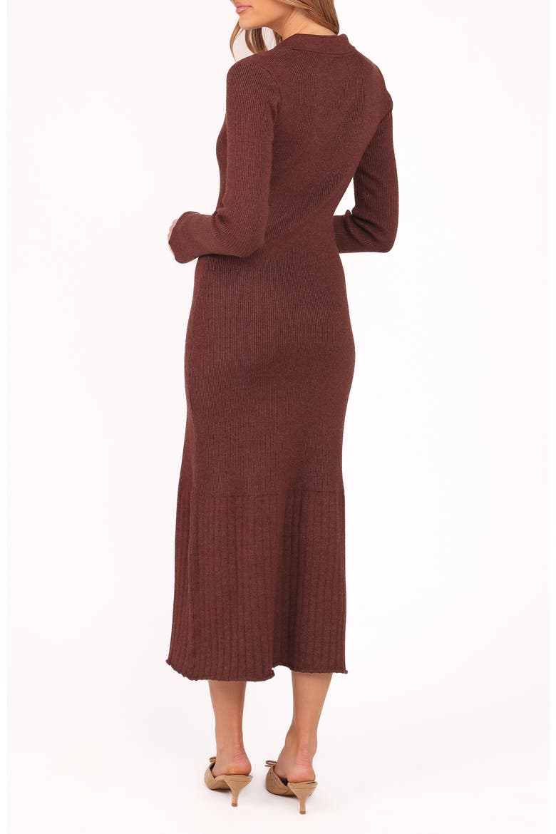Makenna Long Sleeve Rib Maxi Sweater Dress, Alternate, color, BROWN
