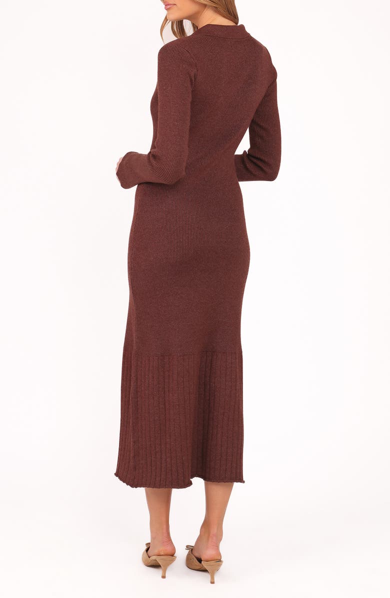 Petal & Pup Makenna Long Sleeve Rib Maxi Sweater Dress, Alternate, color, Brown
