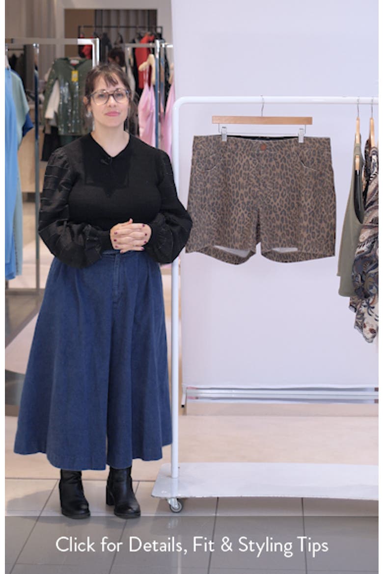 Gracie Leopard Print High Waist Denim Shorts video