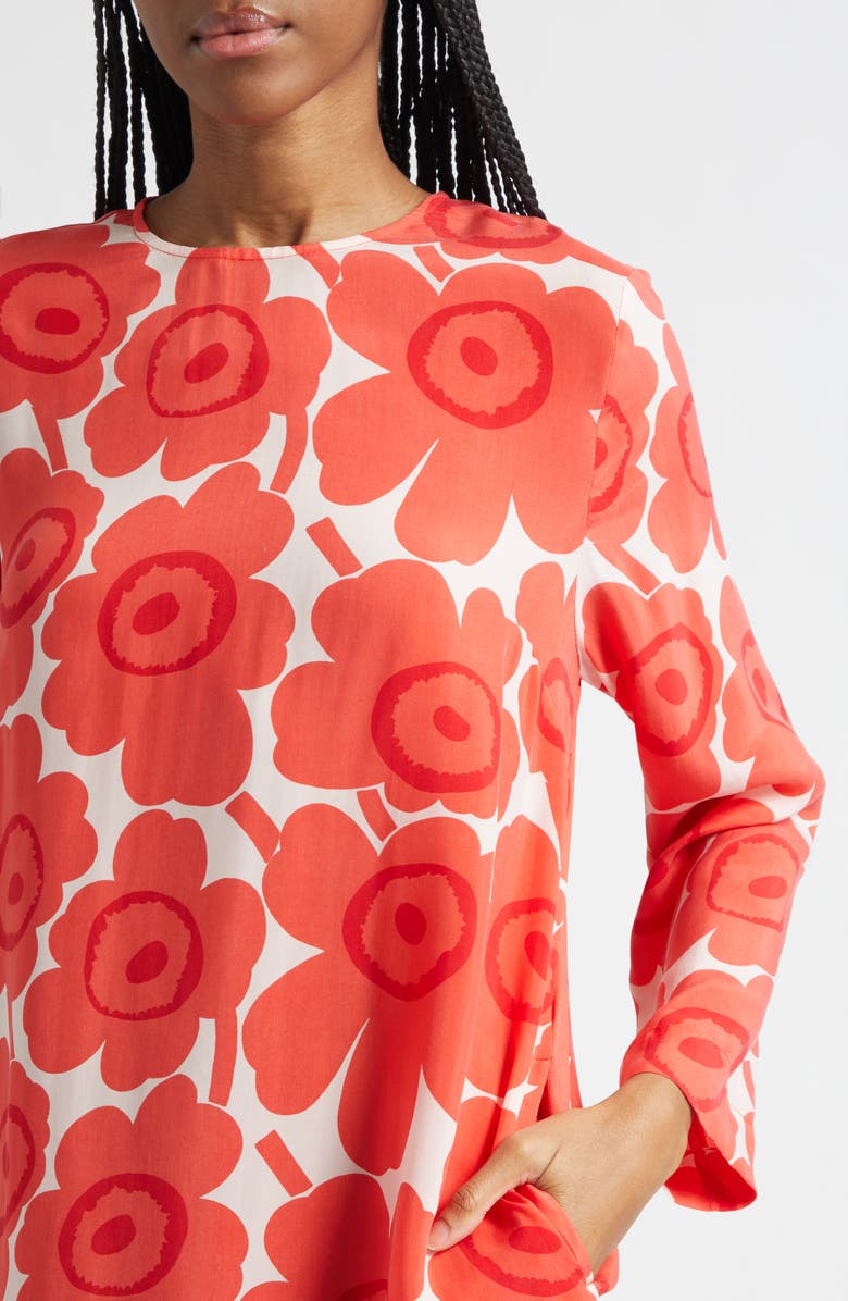 Marimekko Kouttaus Uikko Long Sleeve Dress, Alternate, color, Red Light Pink