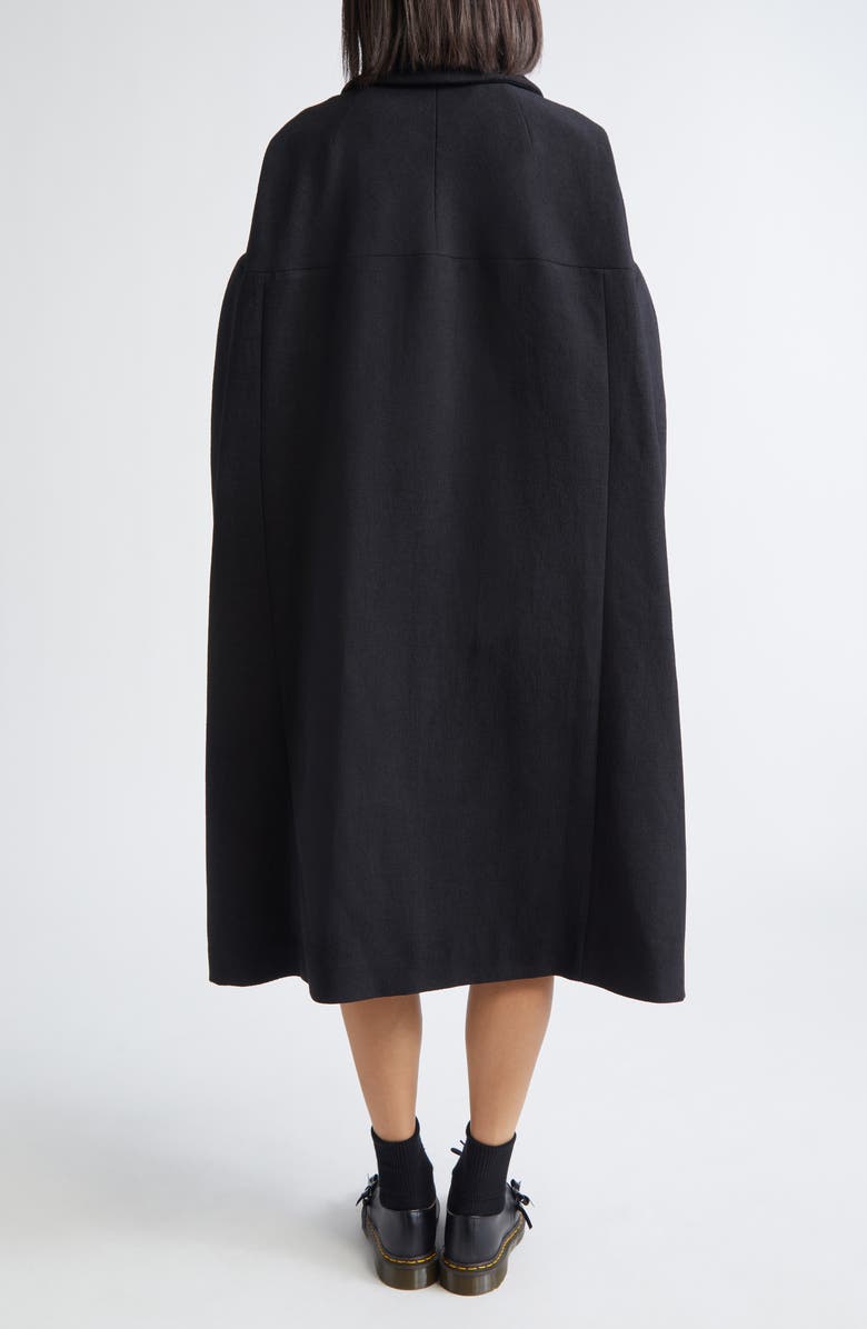 Comme des Garçons Comme des Garçons Peter Pan Collar Oversize Crepe Overcoat, Alternate, color, Black