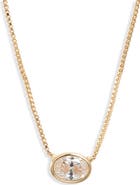 Nordstrom Bezel Cubic Zirconia Solitaire Pendant Necklace