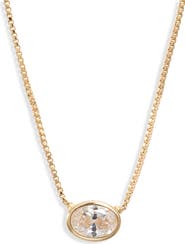 Nordstrom Bezel Cubic Zirconia Solitaire Pendant Necklace