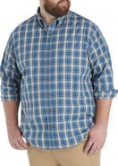 Harbor Bay by DXL Big & Tall Easy-Care Small Plaid Sport Shirt