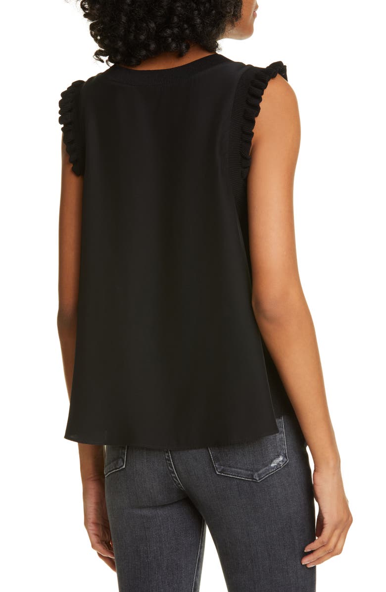 Cinq à Sept Lenore Silk Blouse, Alternate, color, Black