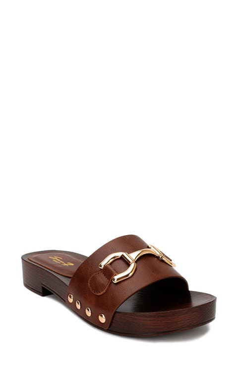 <p>Karma Faux Leather Slide Sandal (Women)</p>