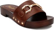 Seven7 <p>Karma Faux Leather Slide Sandal (Women)</p>