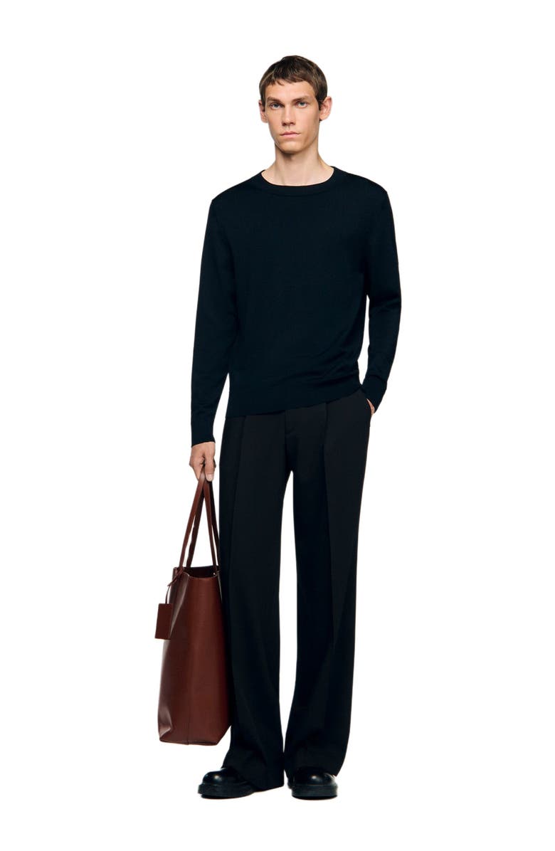 SANDRO Fine knit sweater, Alternate, color, Black
