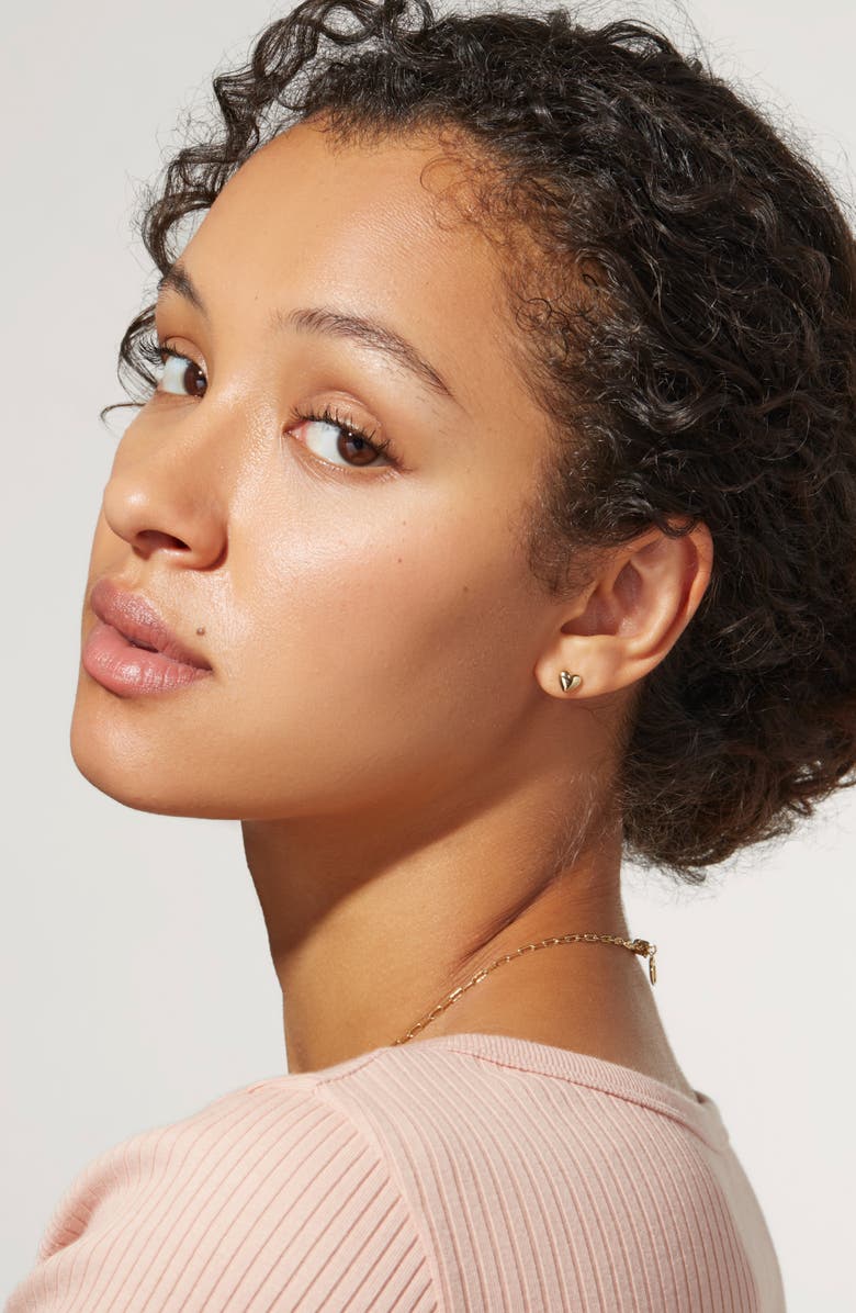 Ana Luisa Heart Earrings - Lev Studs, Alternate, color, Gold
