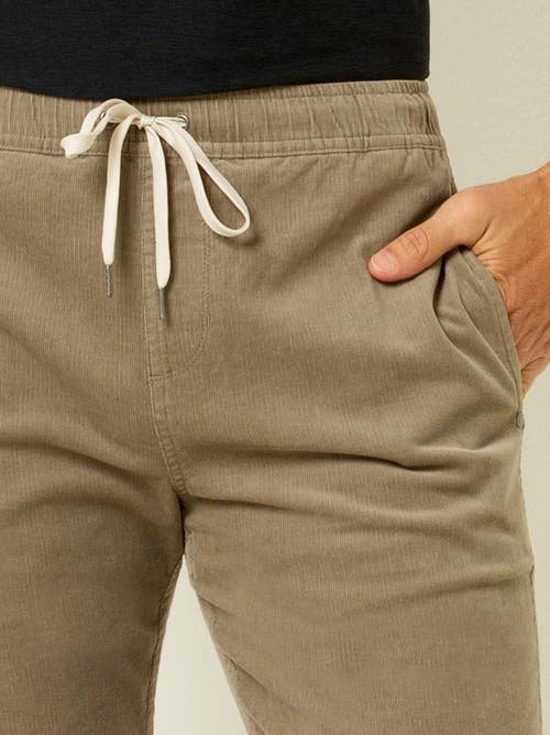 Single Stitch Drawstring Corduroy Pants In Brown