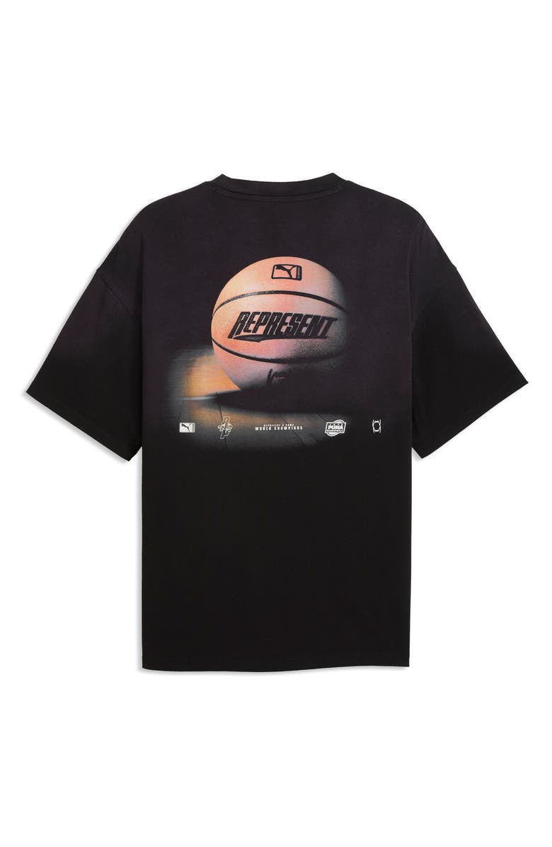 PUMA x Represent Oversize Cotton Graphic T-Shirt, Alternate, color, Puma Black