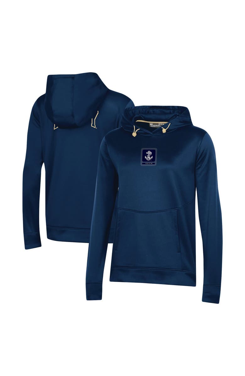 Under Armour Women's Under Armour Navy Navy Midshipmen 2023 Sideline Performance Pullover Hoodie, Alternate, color, 