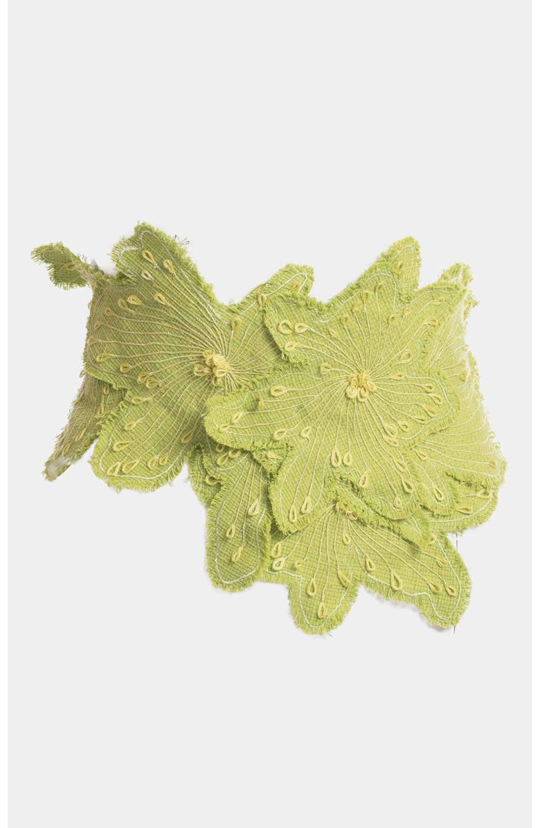 Natori BASKETWEAVE Obi Belt with Embrodiery, Alternate, color, Pear