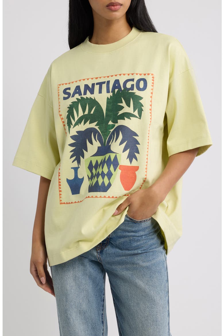 Santiago Oversize Graphic T-Shirt, Main, color, LGREEN