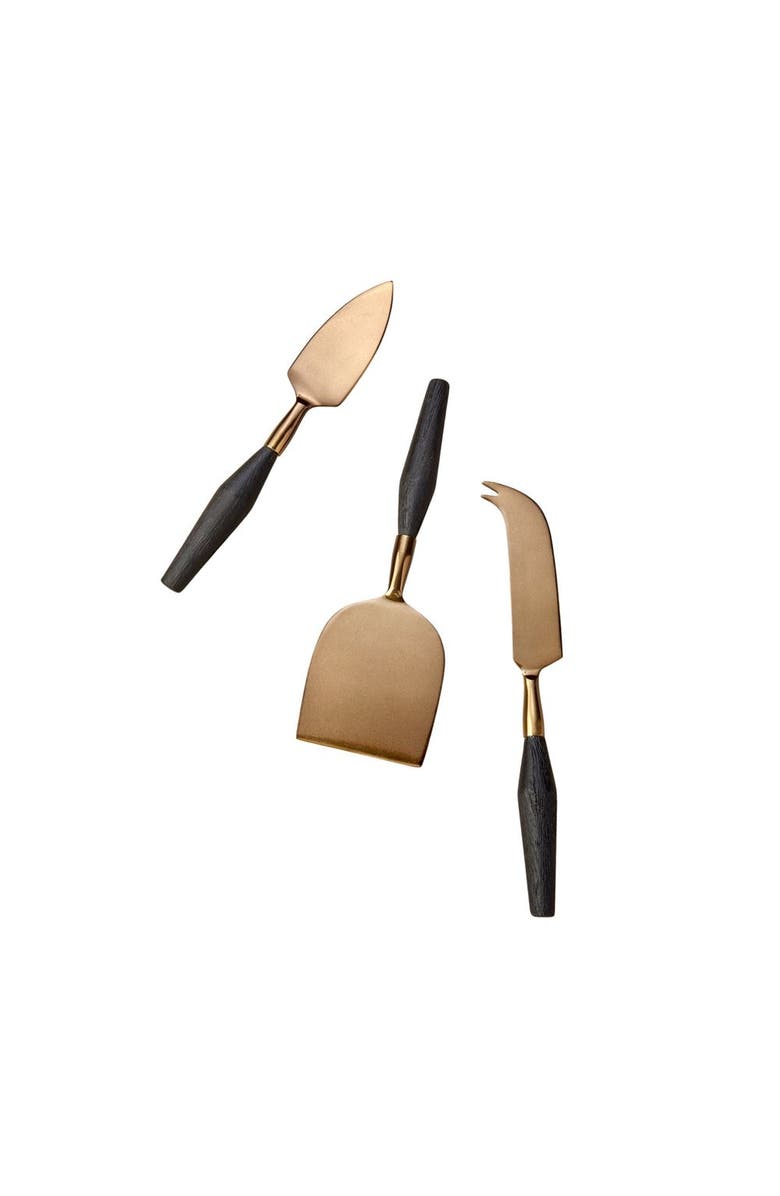 Be Home Arendal Cheese Knife - Set of 3, Main, color, Gold