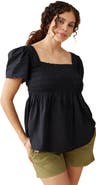 Ingrid & Isabel Short Sleeve Smocked Maternity and Nursing Top