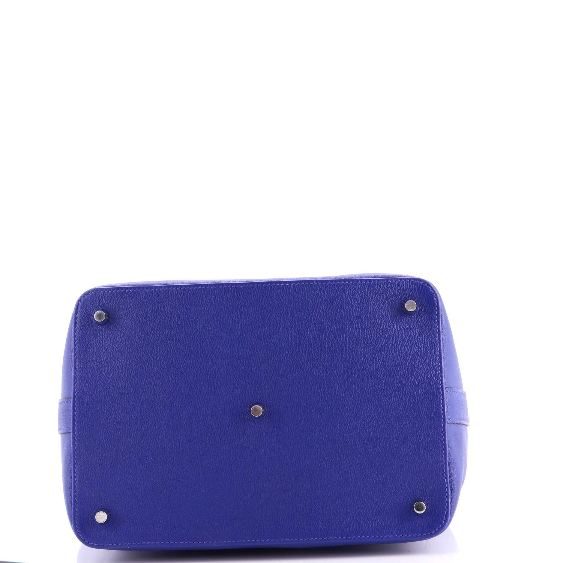 Pre-Owned Hermes Toolbox Bag Evercolor 26, Alternate, color, Bleu Electrique