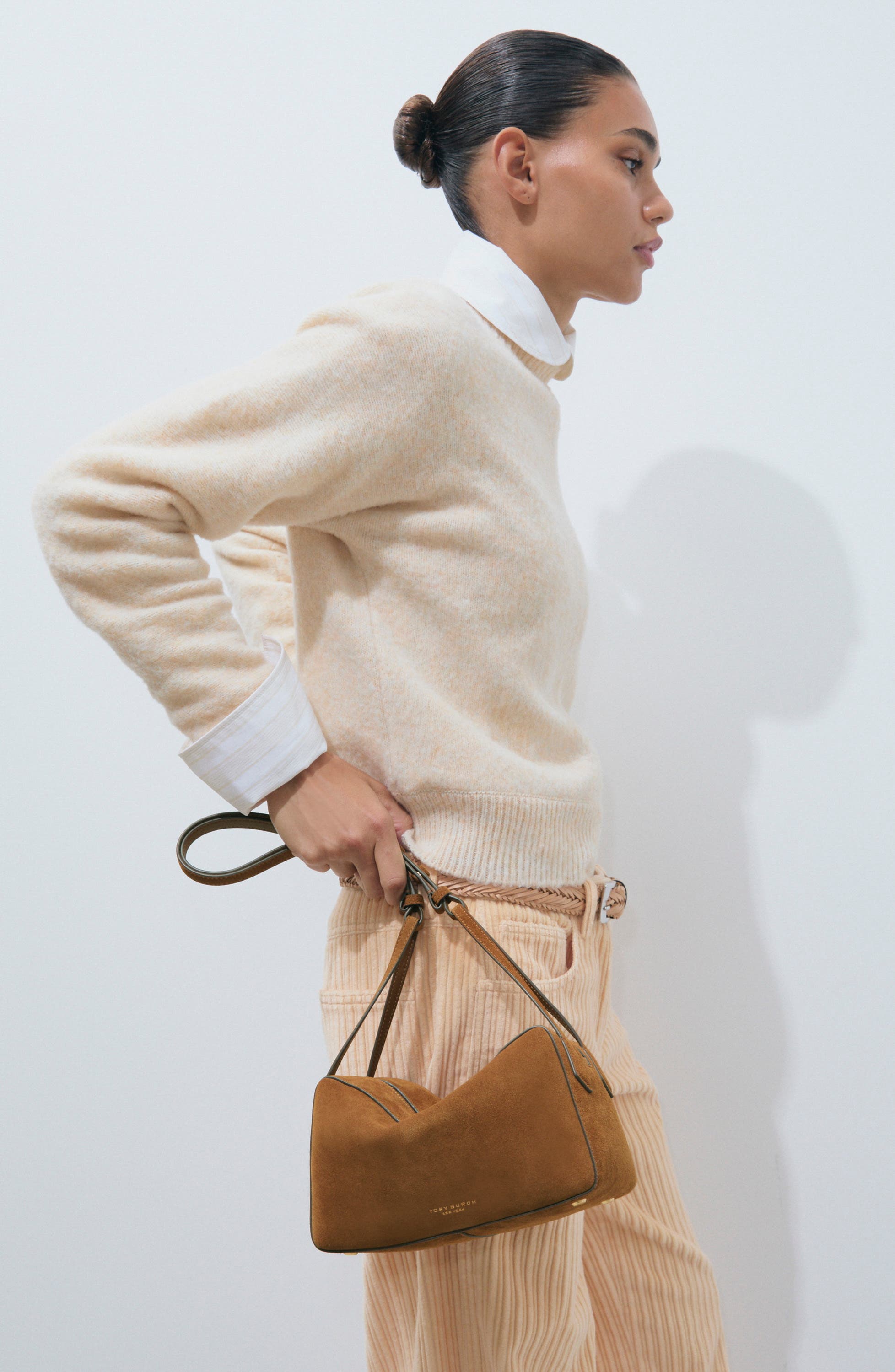 Perry Leather Crossbody Bag, Alternate, color, UMBER