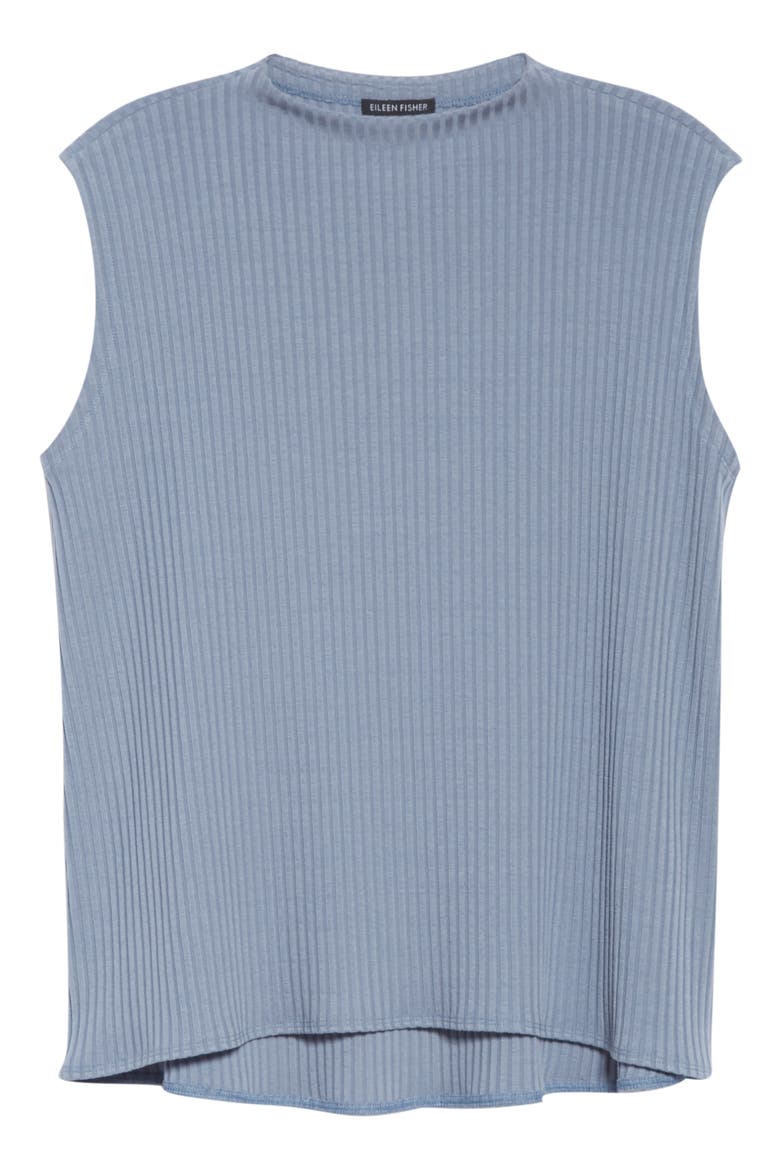 Rib Mock Neck Tank, Alternate, color, CHAMBRAY