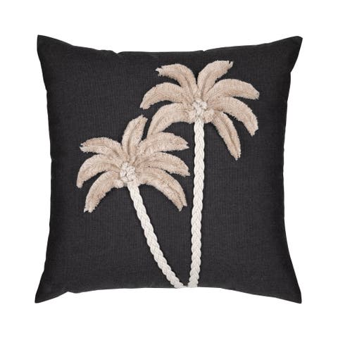 Escape Handmade Applique Indoor & Outdoor Woven Accent Pillow