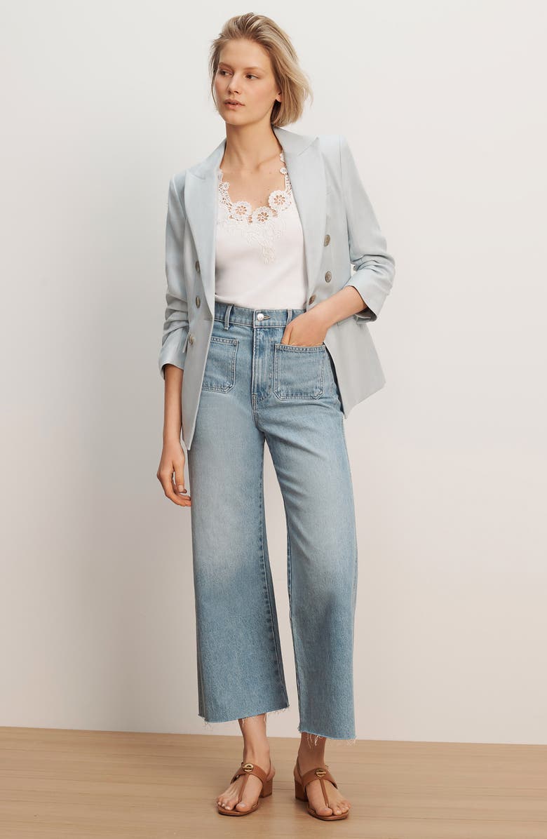 Veronica Beard Tomi Cotton Blend Dickey Jacket, Alternate, color, River Mist