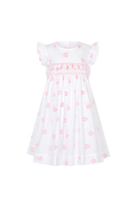 Sweetheart Woven Smocked Dress - Toddler & Little Kid