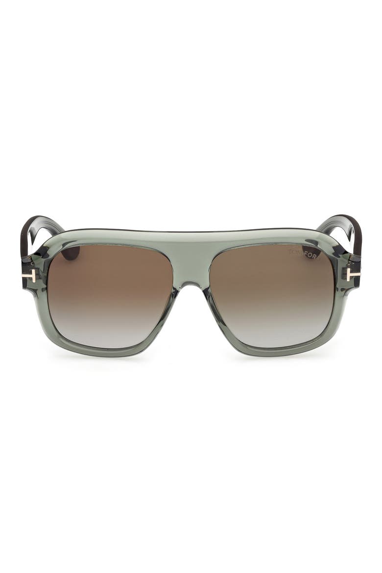 Rhonda 56mm Gradient Pilot Sunglasses, Main, color, SHINY SAGE / GREEN LENS
