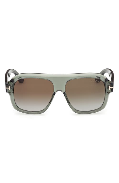 Tom Ford Rhonda 56mm Gradient Pilot Sunglasses In Green