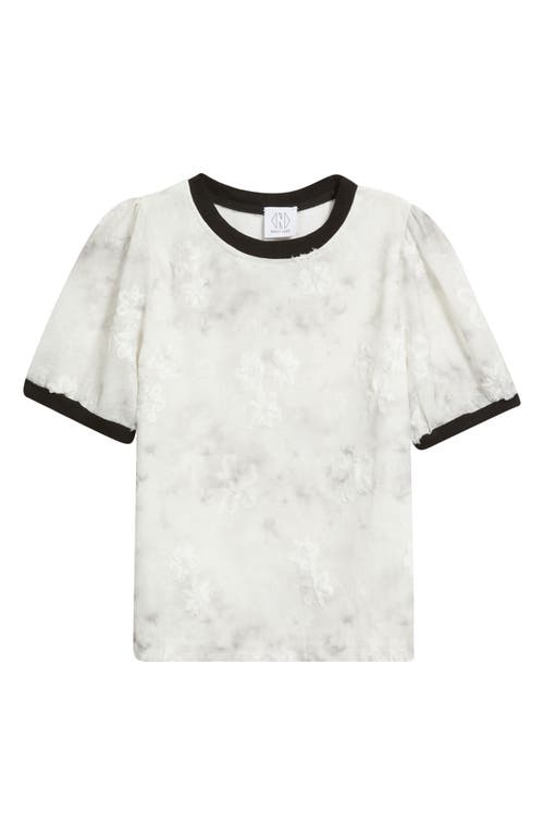 Nikki Lund Beatrice Floral Appliqué T-shirt In Gray