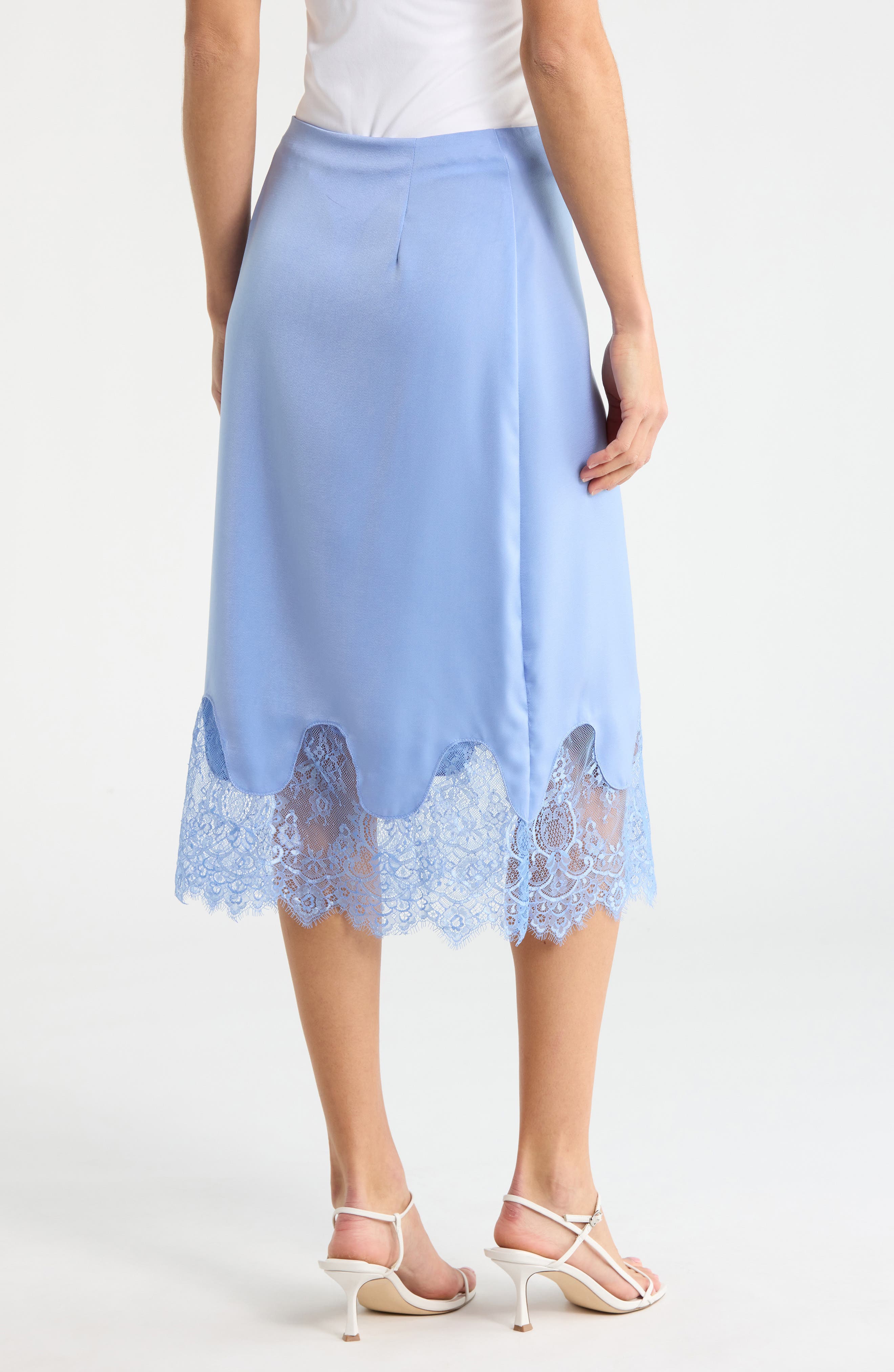 Satin Lace Midi Skirt - image 4