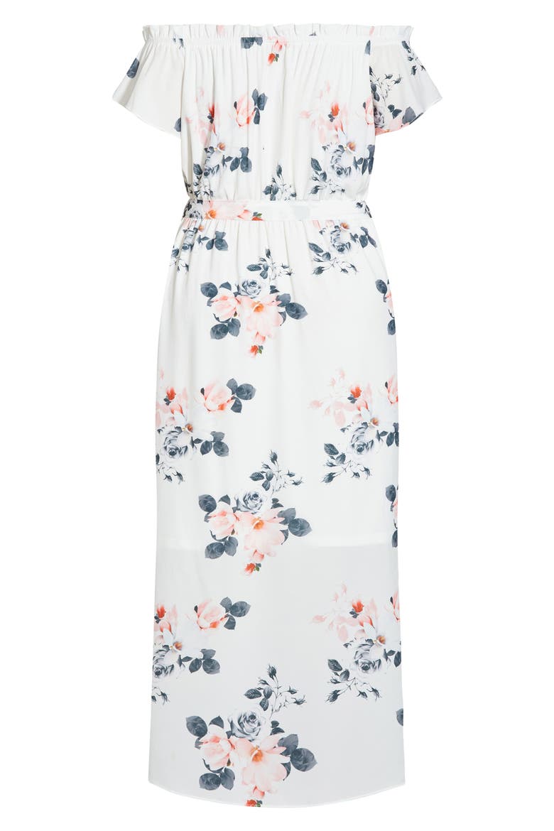 Lotus Tie Off the Shoulder Dress, Alternate, color, IV LOTUS LUST