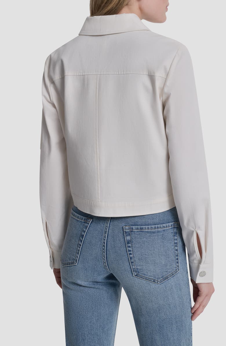 DKNY Twill Trucker Jacket, Alternate, color, Ivory