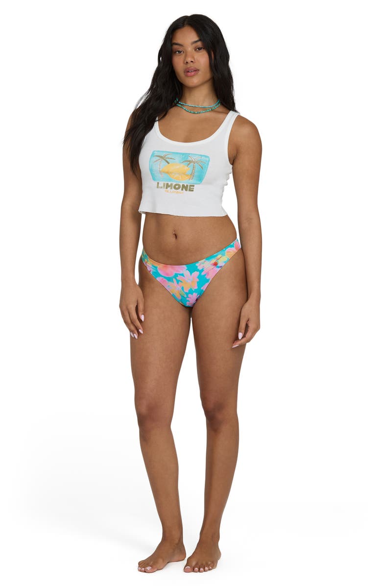 Billabong Summer Sweetness Graphic Scoop Neck Crop Tank Top, Alternate, color, Salt Crystal
