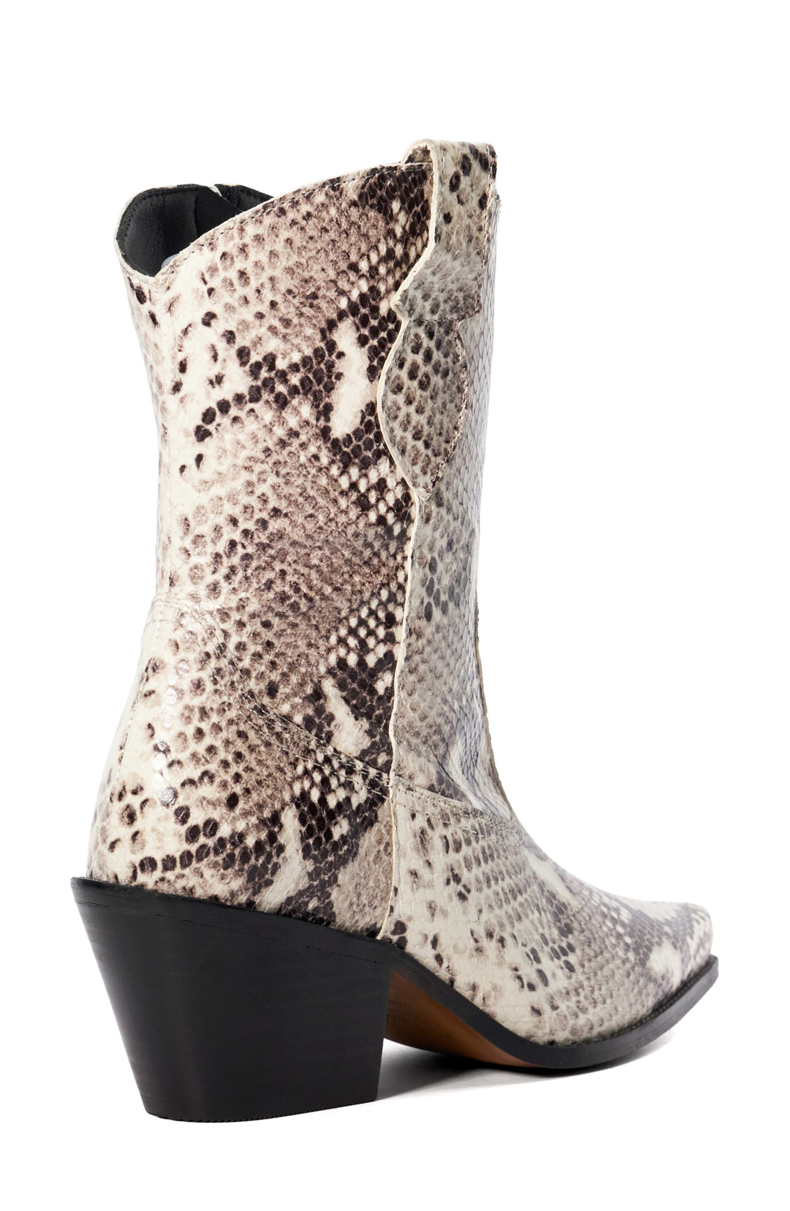 Dune London Pardner Snakeskin Embossed Western Boot, Alternate, color, 