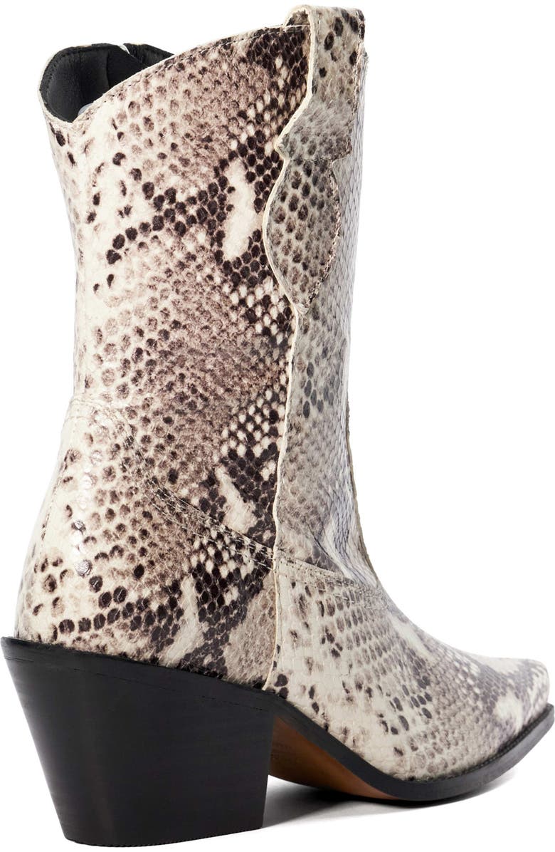 Dune London Pardner Snakeskin Embossed Western Boot, Alternate, color,