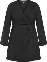 City Chic Lenna Long Sleeve Wrap Dress