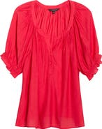 Liverpool Los Angeles Crinkled Puff Sleeve Top