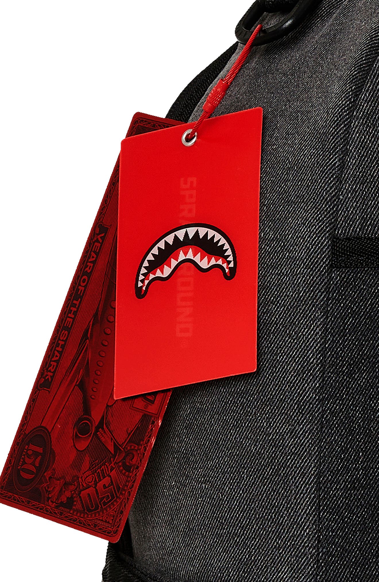 Sprayground Kids' Shark Denim Backpack, Alternate, color, 