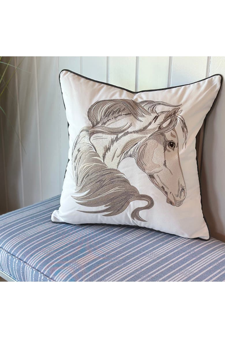 Head Strong Right Indoor/ Indoor/Outdoor Accent Throw Pillow, Alternate, color, Gray